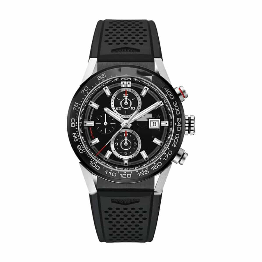 TGH001 Stainless Steel Black Dial Rubber Strap